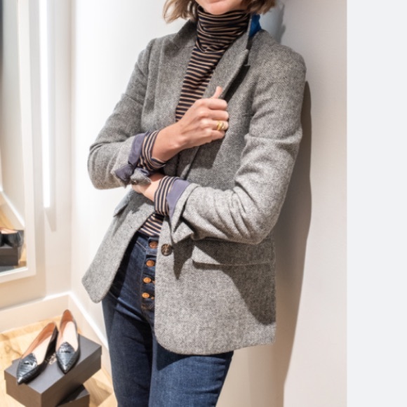 J. CREW Stretch Wool Birdseye Blazer - Picture 2 of 5